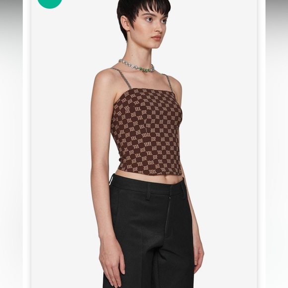 Monogram Spaghetti Top Brown - Picture 7 of 7